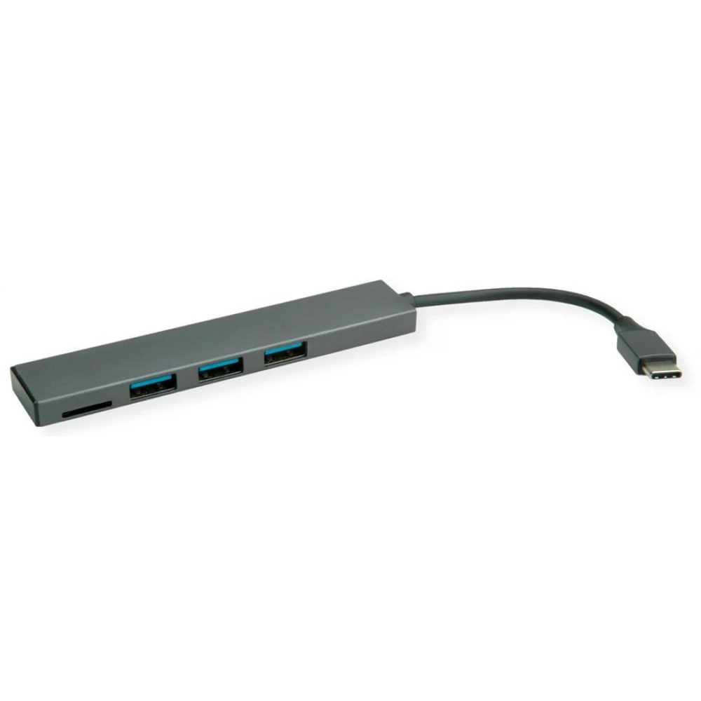 ROLINE USB 3.2 Gen 1 Hub 3 Ports Type C connection cable with Card Reader