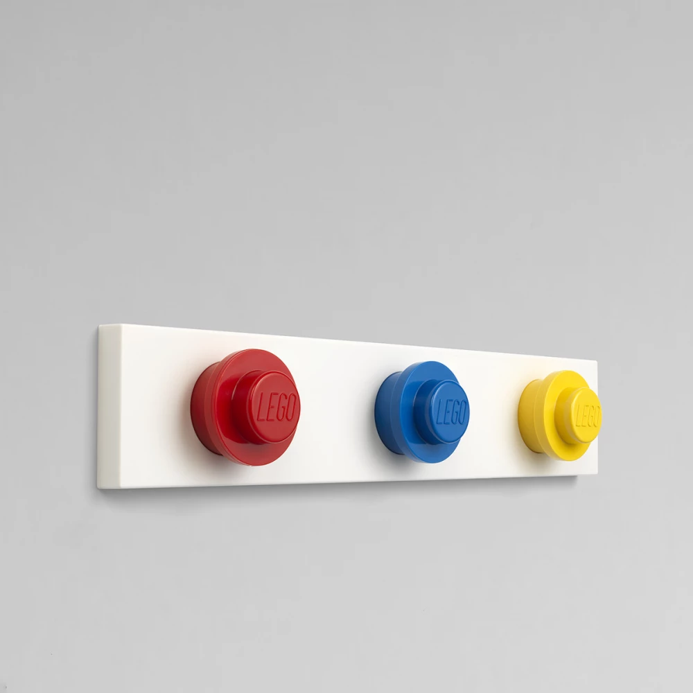 ROOM COPENHAGEN Kerek lego elemekből álló fali fogas piros kék sárga változat