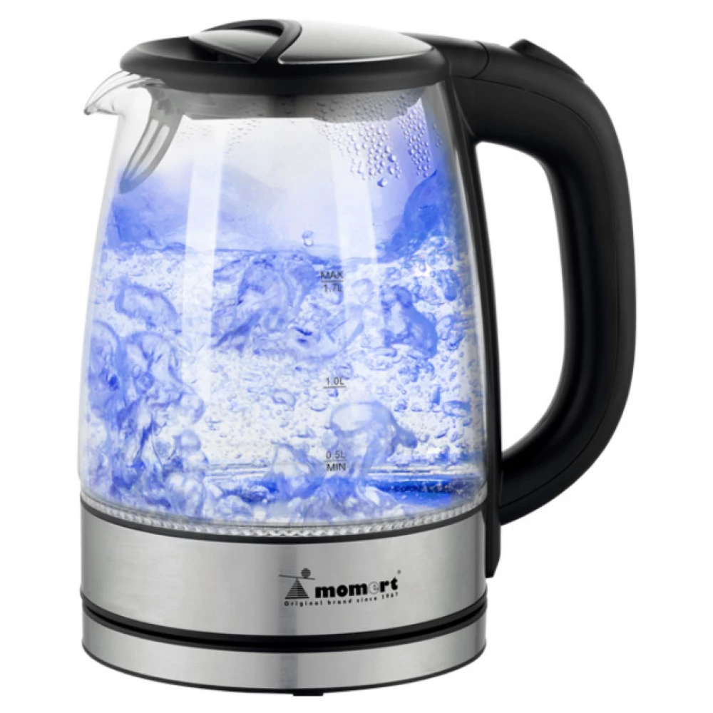 MOMERT 1856 glass kettle 1850-2200 W 1.7 L silver / transparent