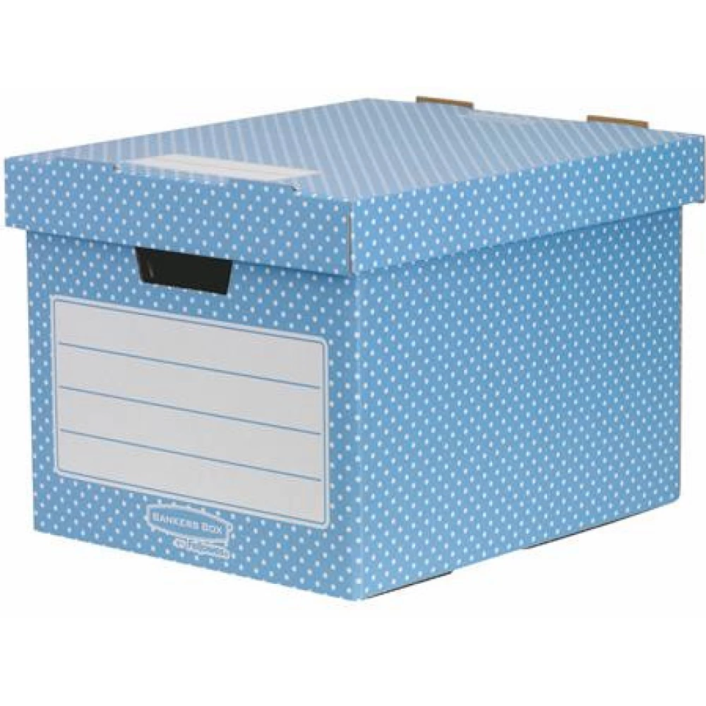 FELLOWES Holder box karton 33.3x28.5x39 cm Style blue and white 4pcs