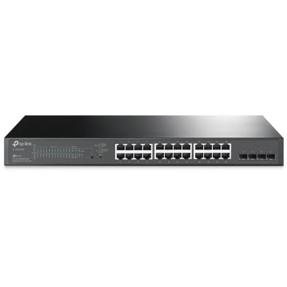 TP-LINK TL-SG2428P JetStream 24 portos gigabites Smart PoE+ switch 4 db SFP csatlakozóval