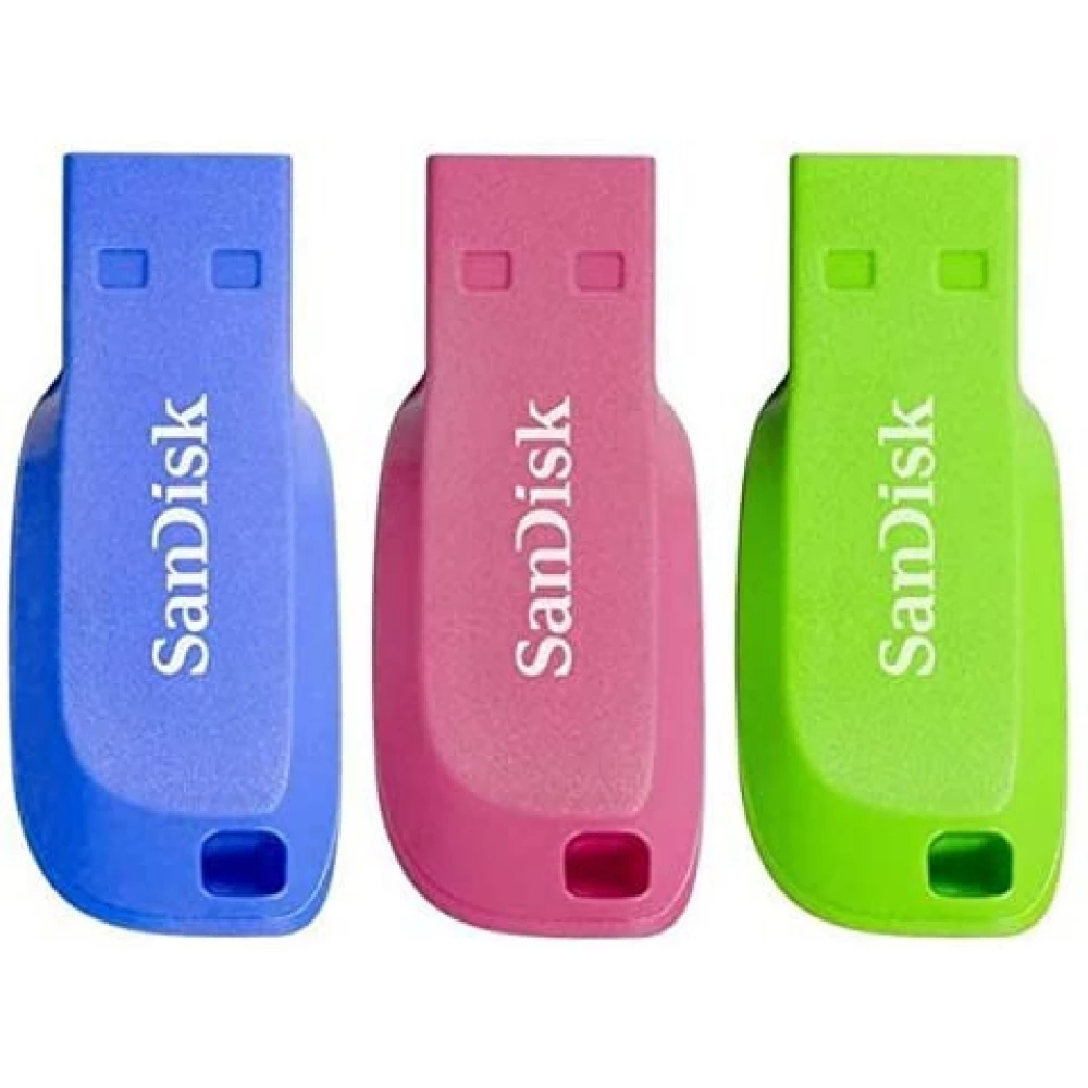 SANDISK Cruzer Blade Electric 32GB USB 2.0 Blau + Rosa + Grün