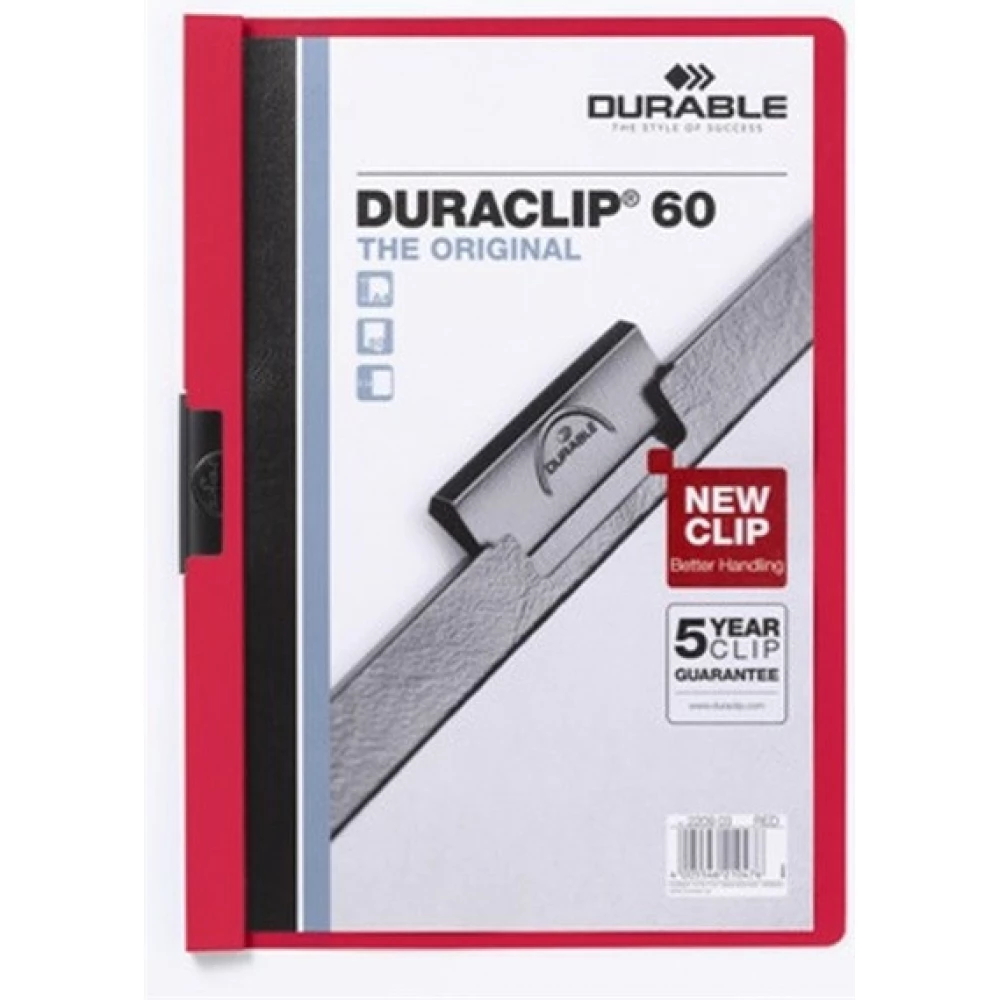 DURABLE P2030-0094 Duraclip A4 60lapos clip-mappa red