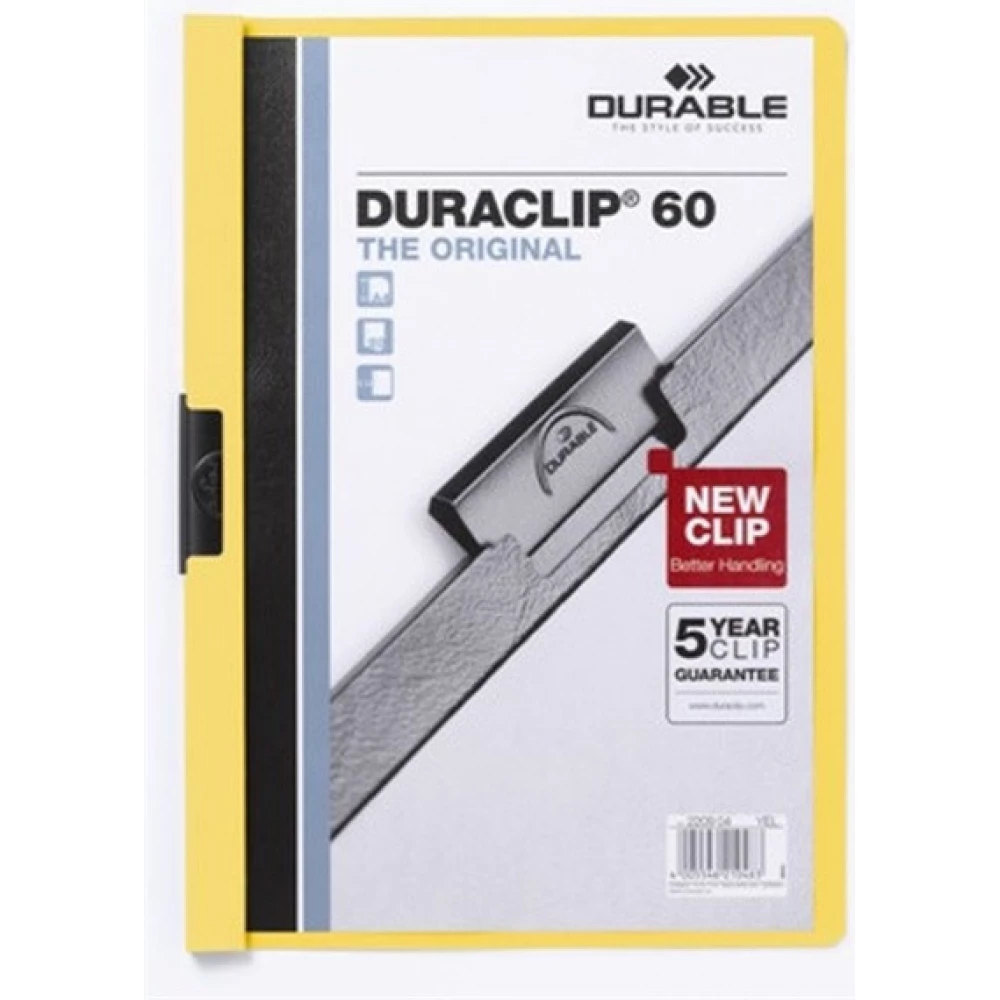 DURABLE P2030-0095 Duraclip A4 60lapos clip-mappa yellow
