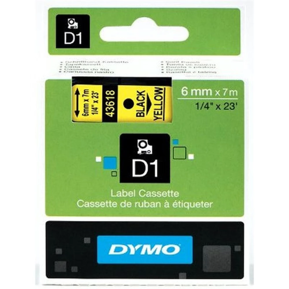 DYMO 506.539 D1 6mm x 7m label Maker ribbon yellow-black