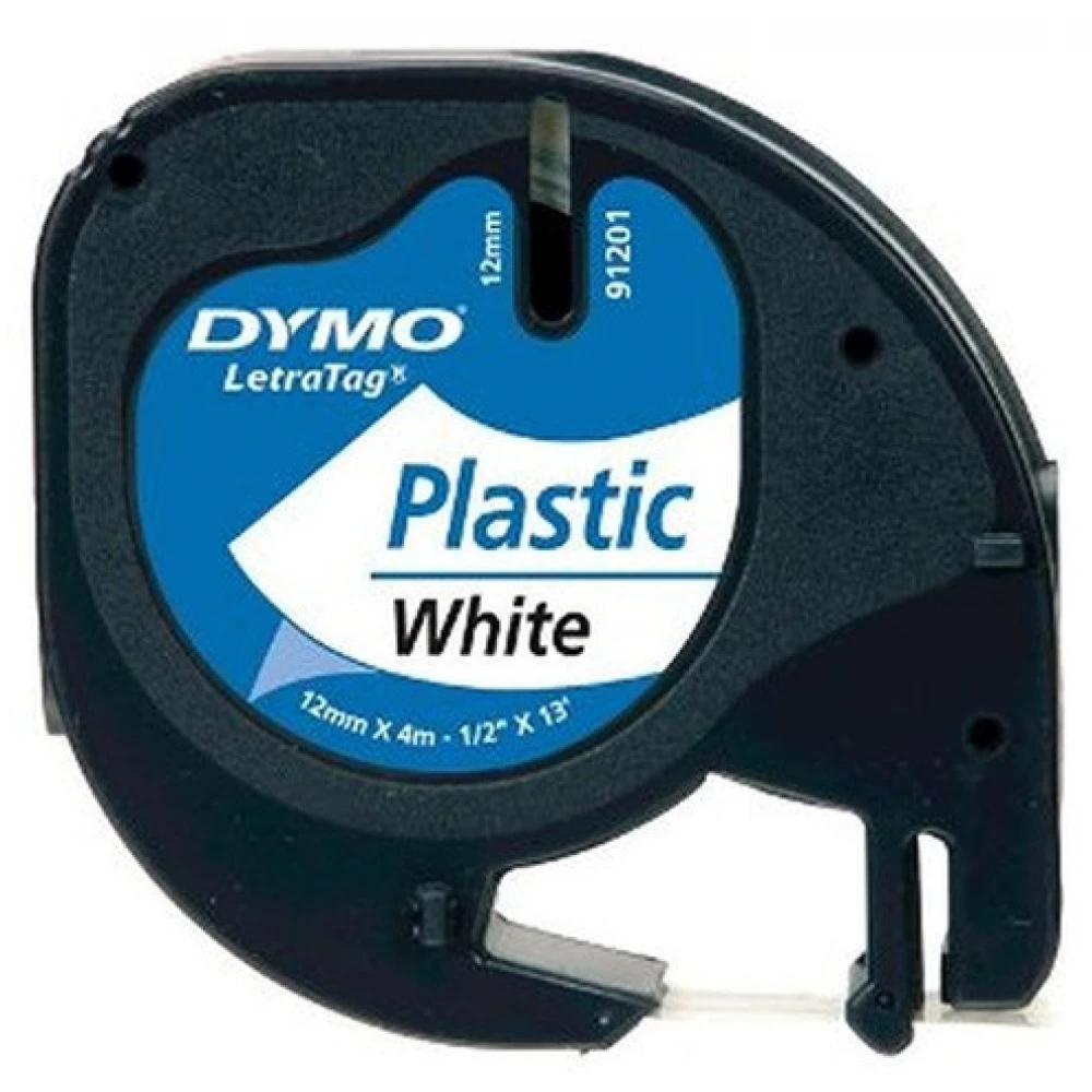 DYMO 355.144 LT 12mm x 4m label Maker ribbon plastic white