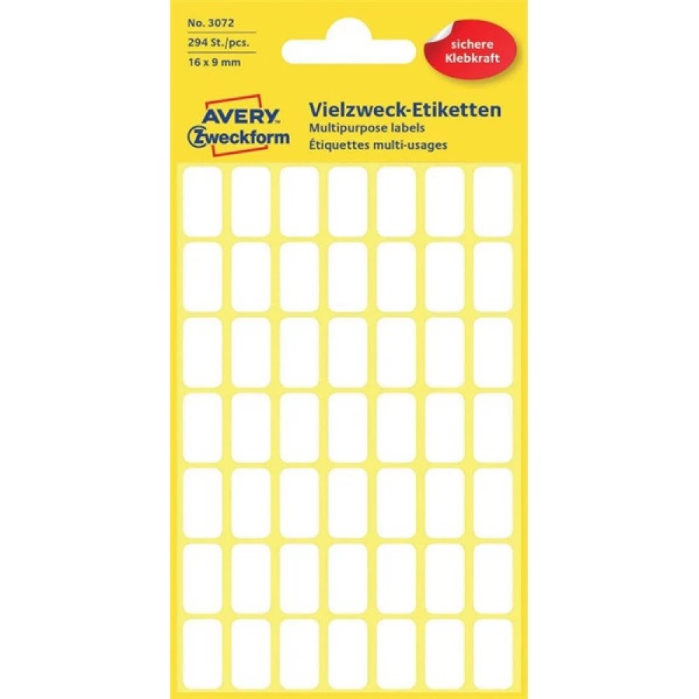 AVERY 3072 16x9mm univerzális 294 darabos fehér etikett