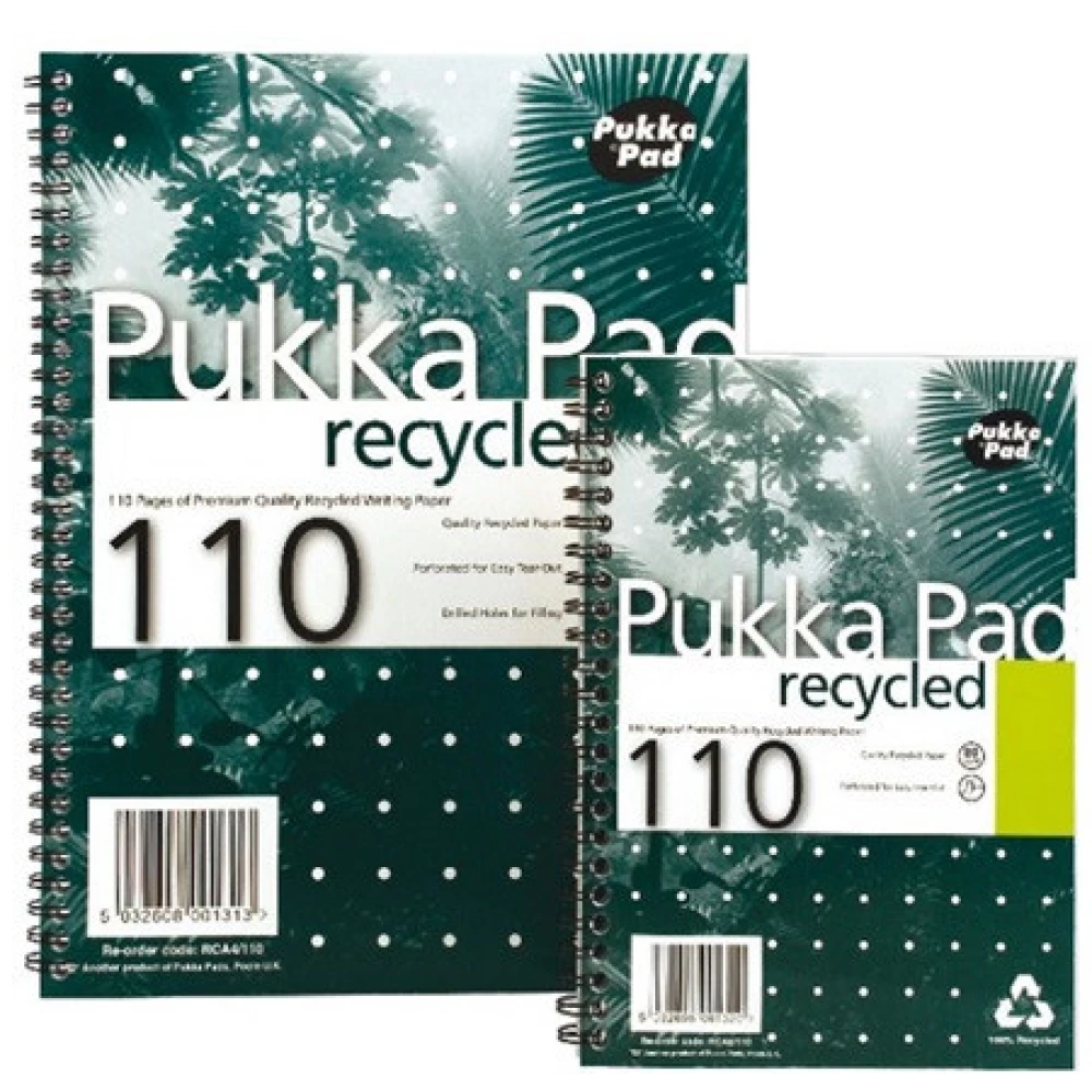 PUKKA PAD A15572081 Pad Recycled A4 55lapos linear spirálfüzet