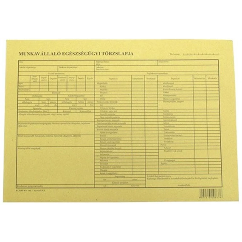 Munkavállaló sanitary törzslapja 290x195 B.3161-4/UJ