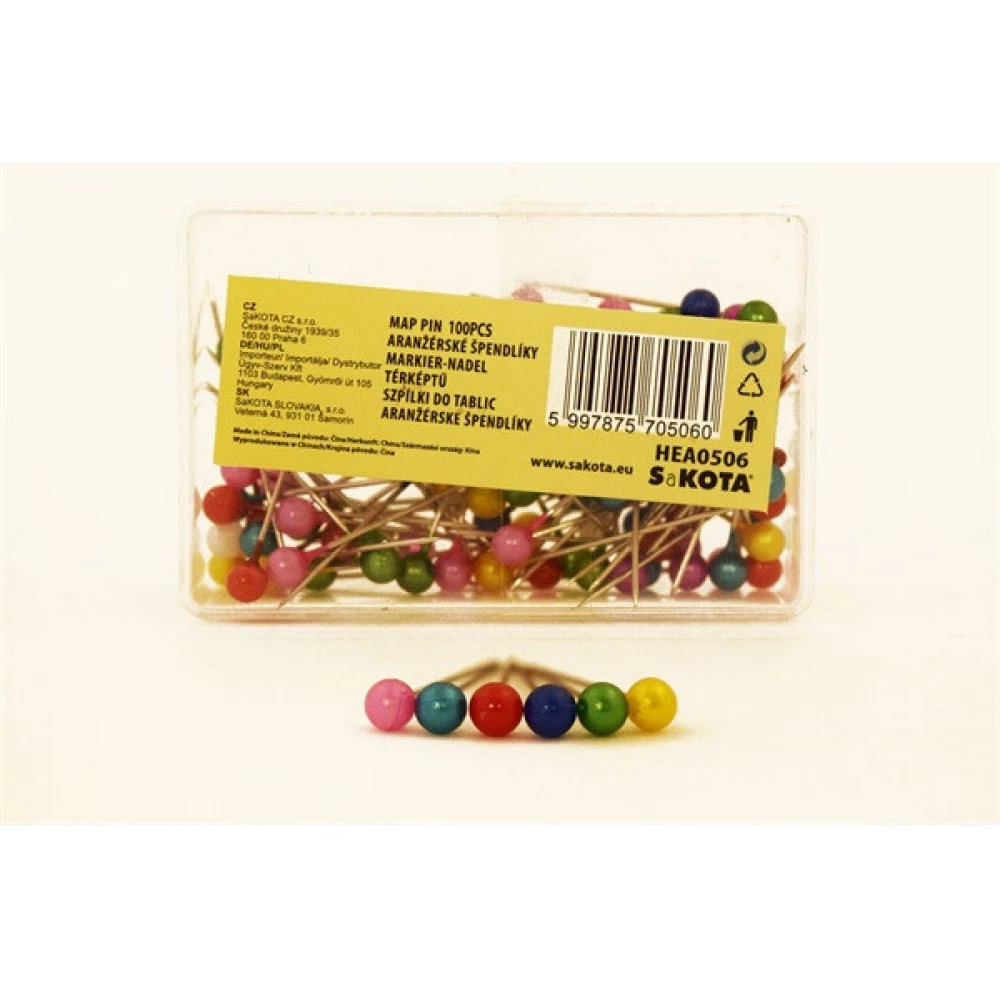SAKOTA Nikkel colored head 100pcs gombostű