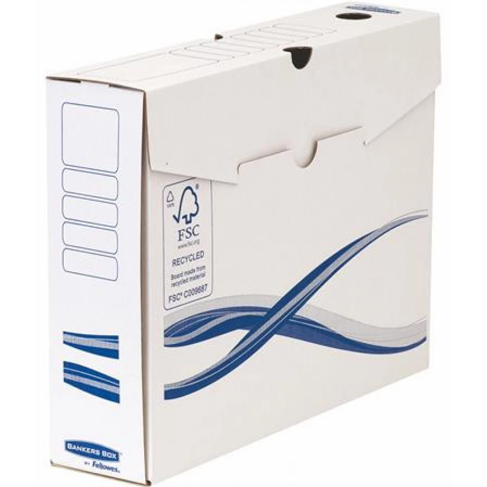 FELLOWES 4460103 Archiválódoboz A4 80 mm Bankers Box Basic blue and white