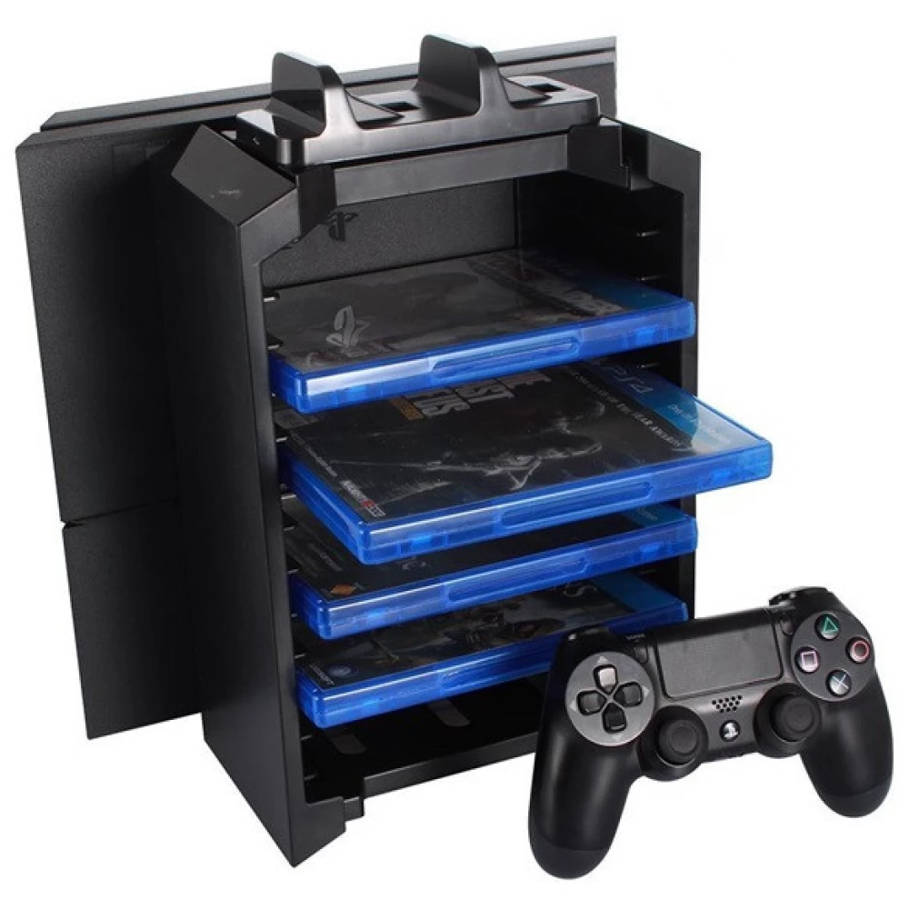 FROGGIEX Charge & Disc Tower PS4 dual stație de încărcare + disc