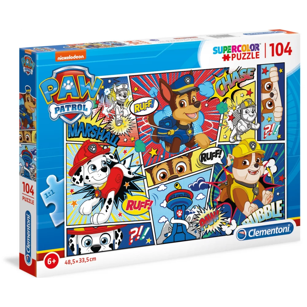 CLEMENTONI Puzzle game 104 pieces SuperColor Paw patrol - iPoncomp.com