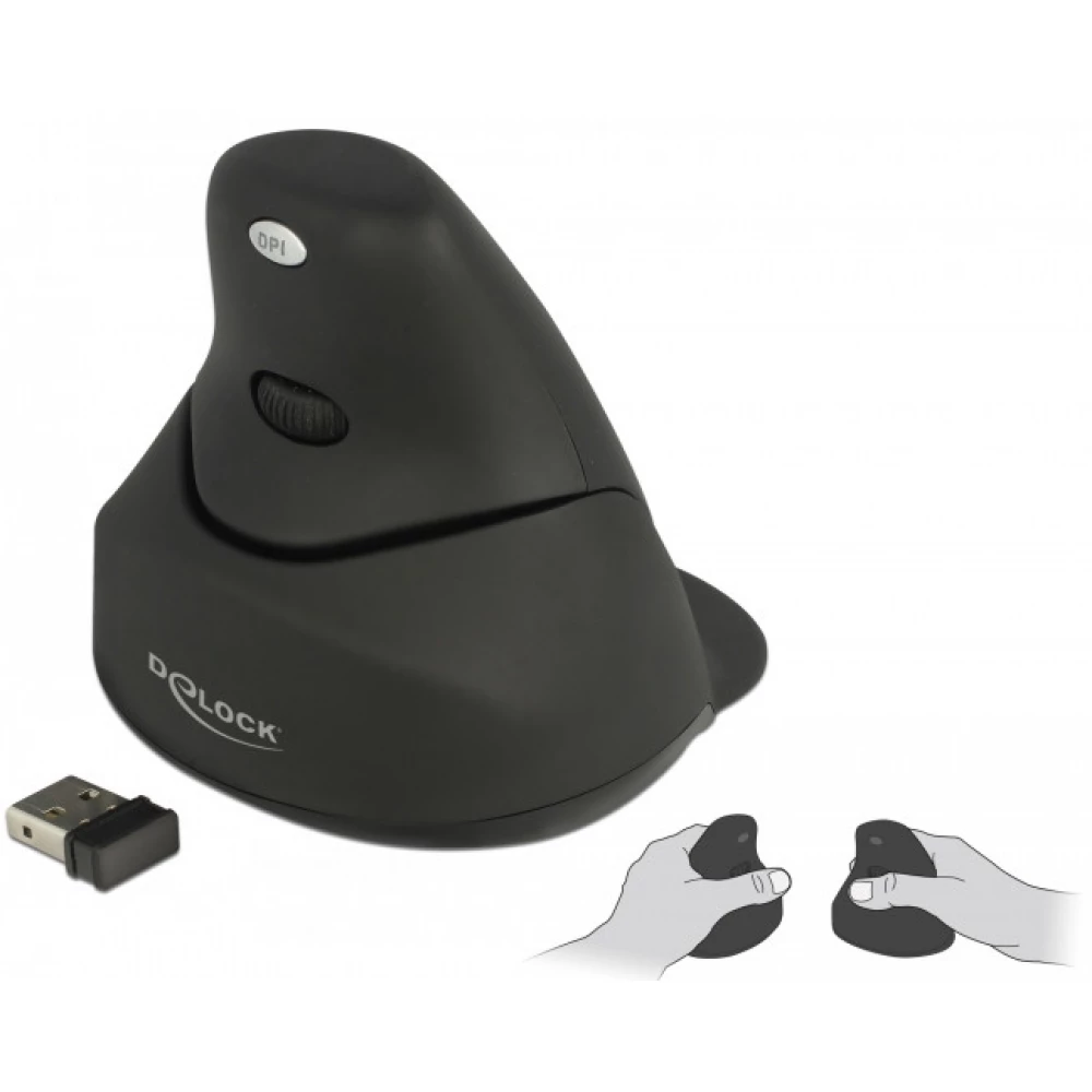 DELOCK 12553 ergonomice vertical 4 gombos 2.4 GHz-os wireless cu laser mouse - bal și job pentru garanți is potrivit