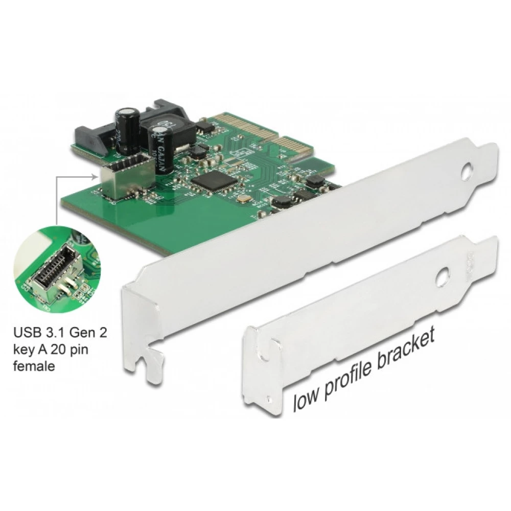 DELOCK PCI Express Card 1 x intern USB 3.2 Gen 2 cheie A - 20 bolț mamă conector
