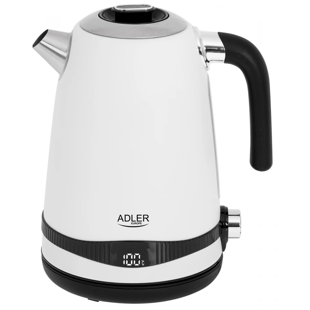 ADLER AD1295W SS satin white kotlić 1.7 L LCD prikaz i thermoregulated bijela