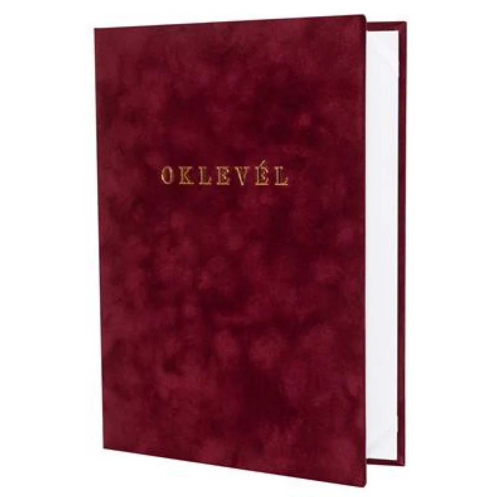 Oklevéltartó A4 exclusiv aranyozva bordó