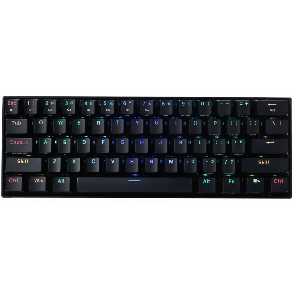 REDRAGON K530 TKL Draconic Compact RGB Wireless Blue Magyar fekete