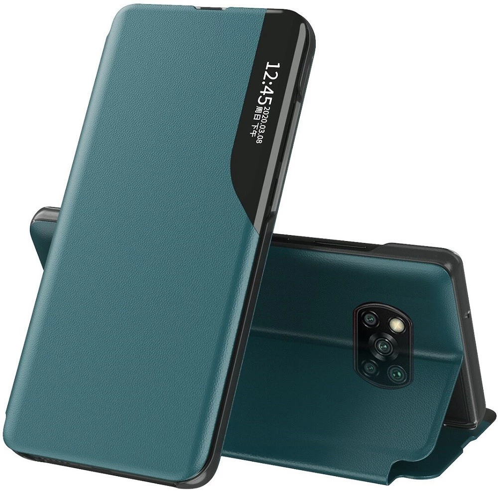 WOOZE FashionBook Auf die Seite Blühen Hülle iPhone 13 Pro Max Grün