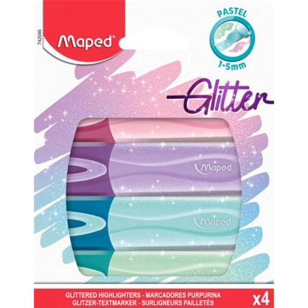 MAPED Highlighter 1-5 mm Glitter Fluo Peps mixed pastel colors