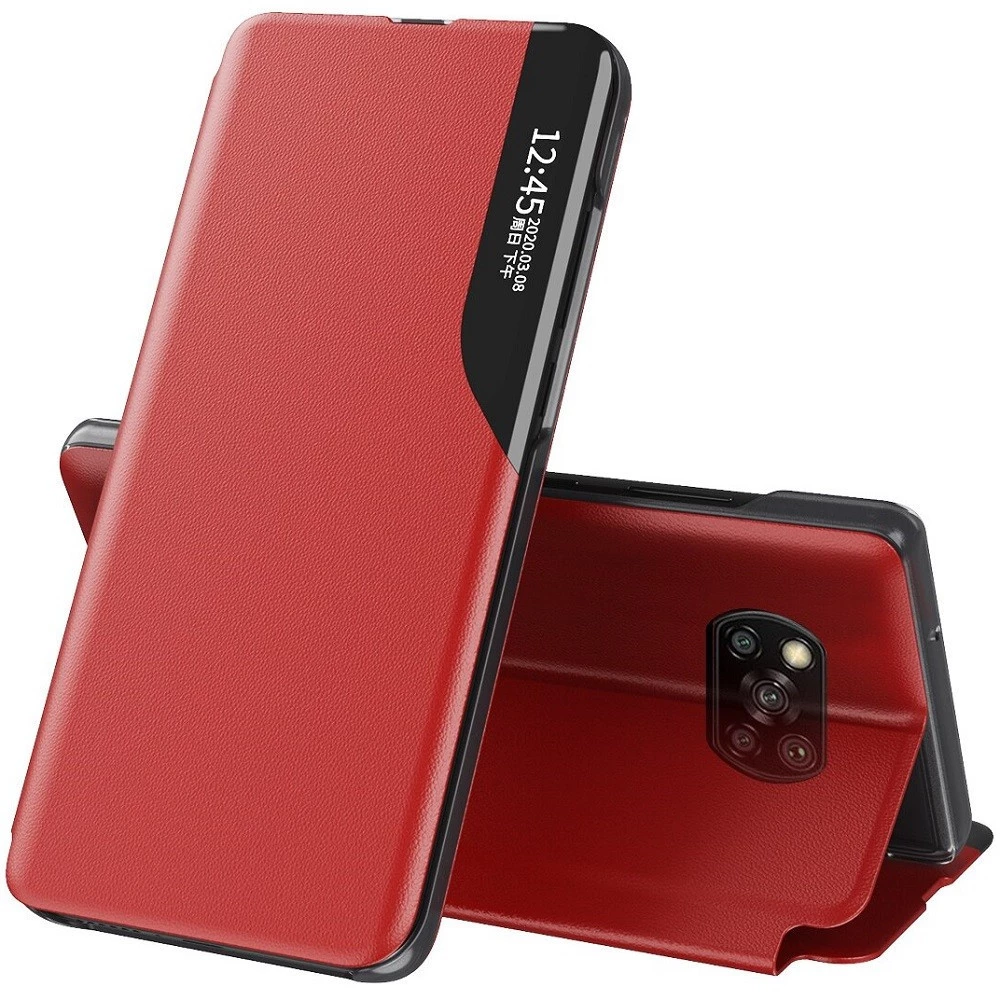 WOOZE FashionBook auf die Seite Blühen Hülle stand Anruf Zeiger Galaxy S9 Plus rot
