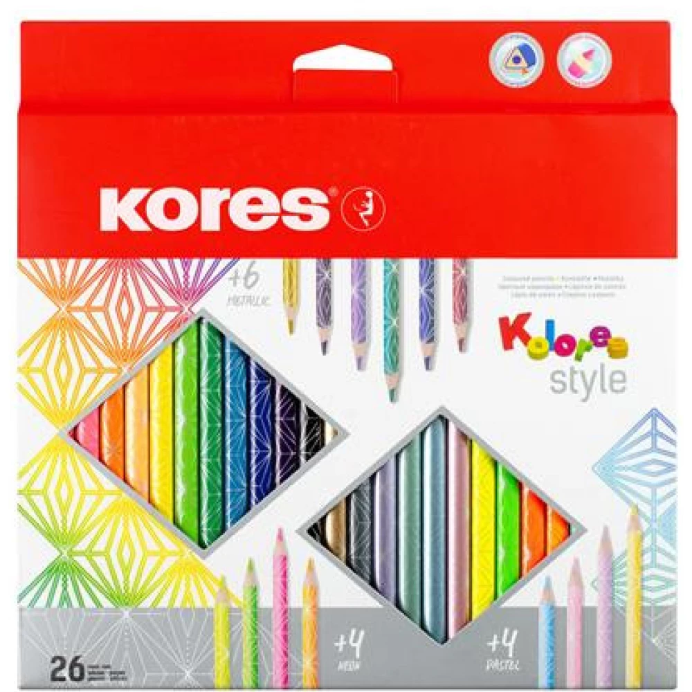 KORES Kolores Style Boja olovka pribor trokutan 26 drugačiji boja