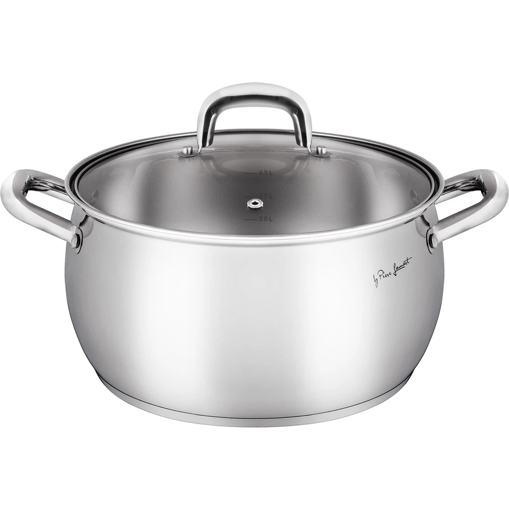 LAMART LT1161 Shape Gefäß mit Glasdach 22 cm 4.7 l Silber