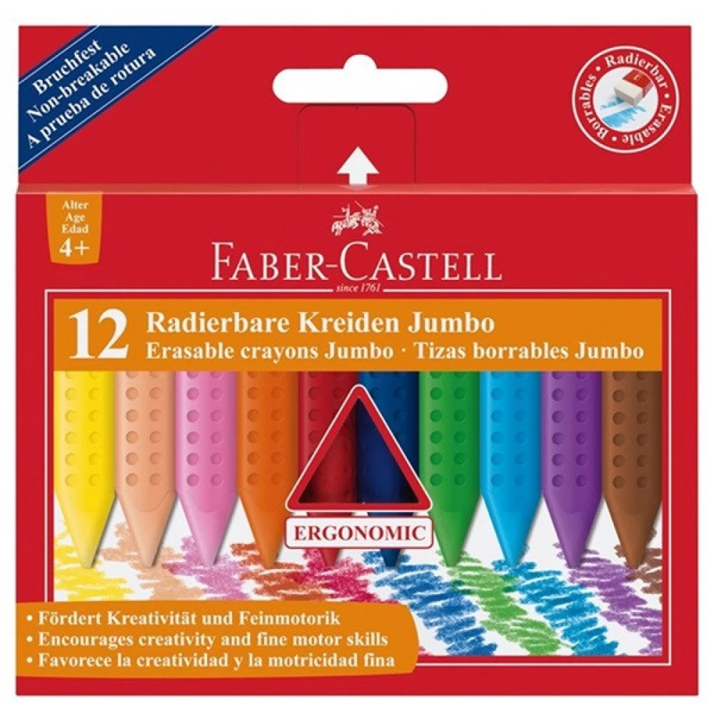 FABER-CASTELL Jumbo Grip triangular crayon 12 color