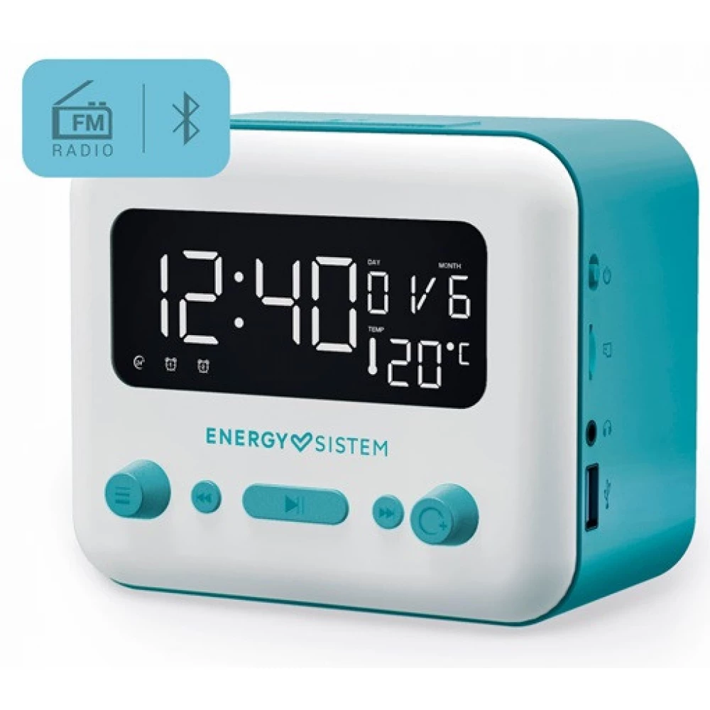 ENERGY SISTEM 450725 Clock Speaker 2 Bluetooth budilnik zvučnik plava i bijela
