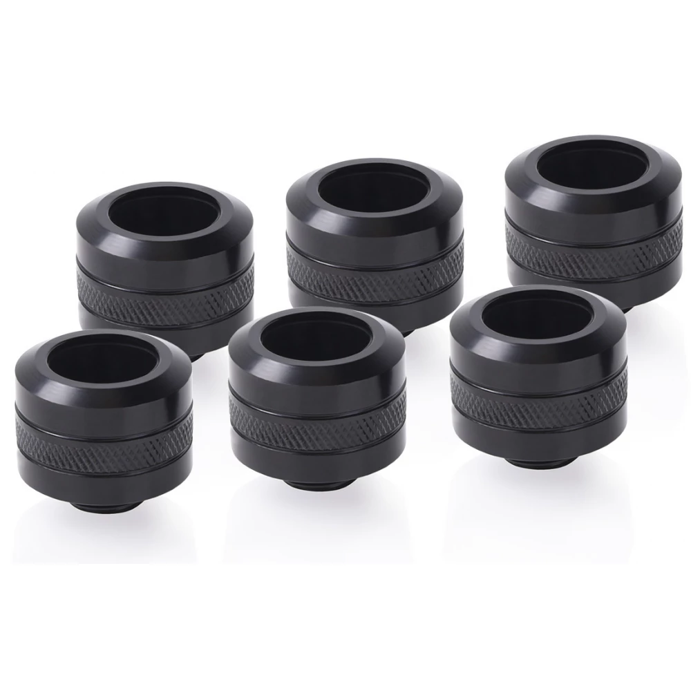 ALPHACOOL 17477 Eiszapfen PRO 16mm HardTube fitting G1/4 - crno 6 komadni set