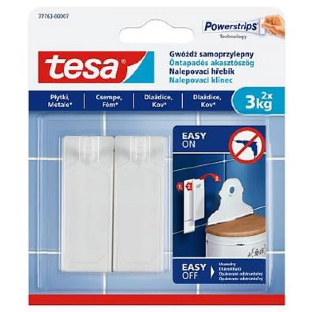 TESA 77763-00007-00 Powerstrips akasztószög selbstklebend einstellbar sima Oberfläche