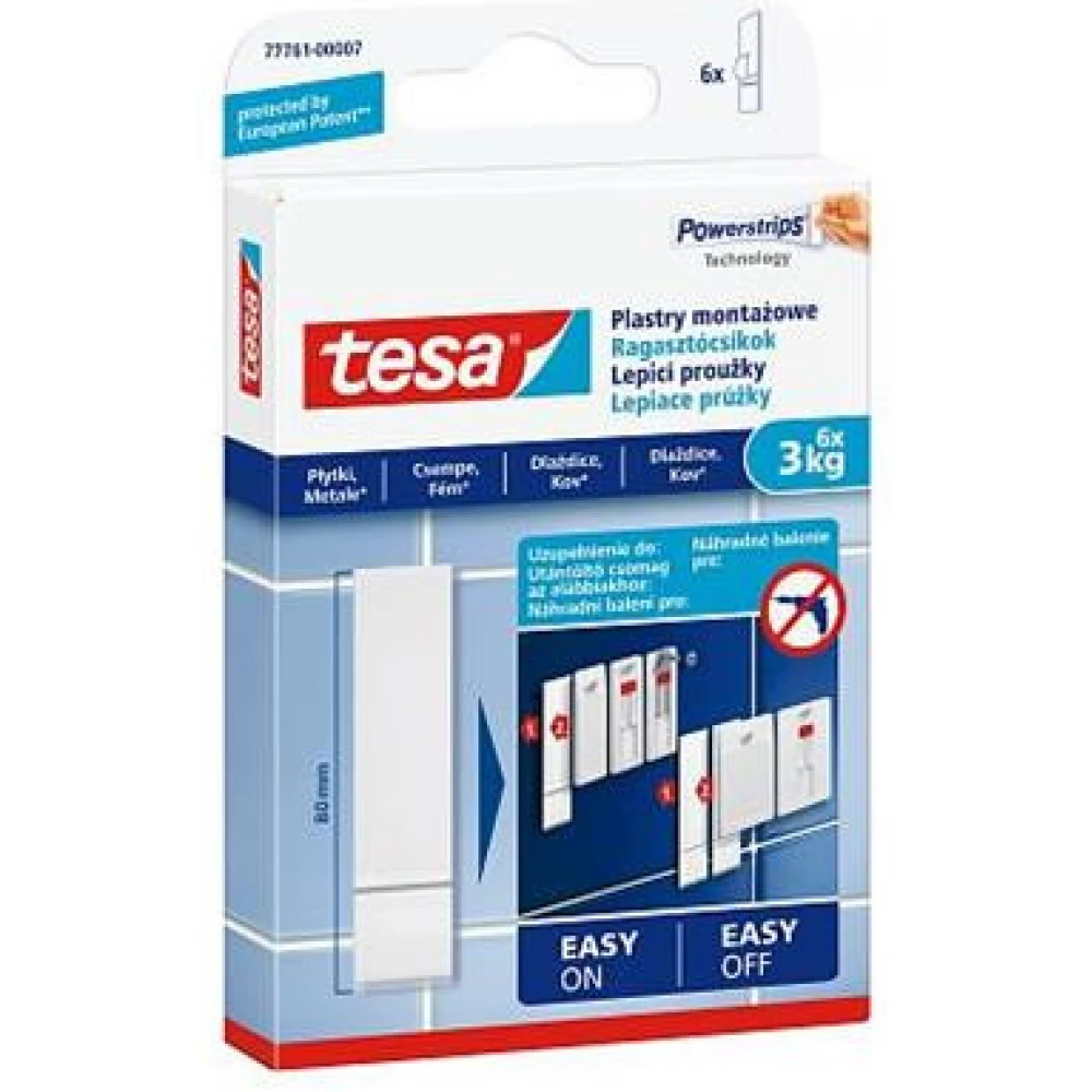 TESA 77761-00007-00 Powerstrips ragasztócsík Tanker sima Oberfläche