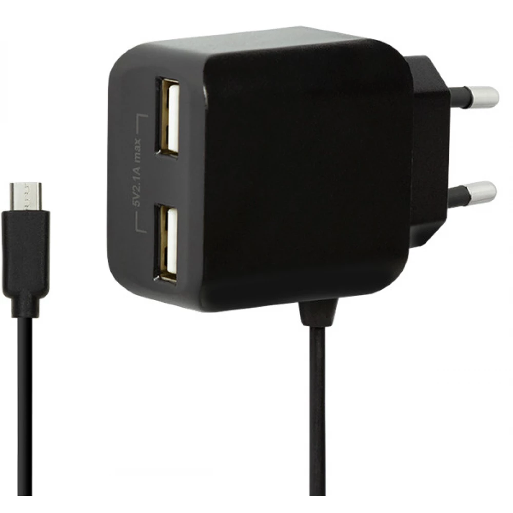 LOGILINK Vernetzung Ladegerät 2xUSB 1x fix micro USB schwarz
