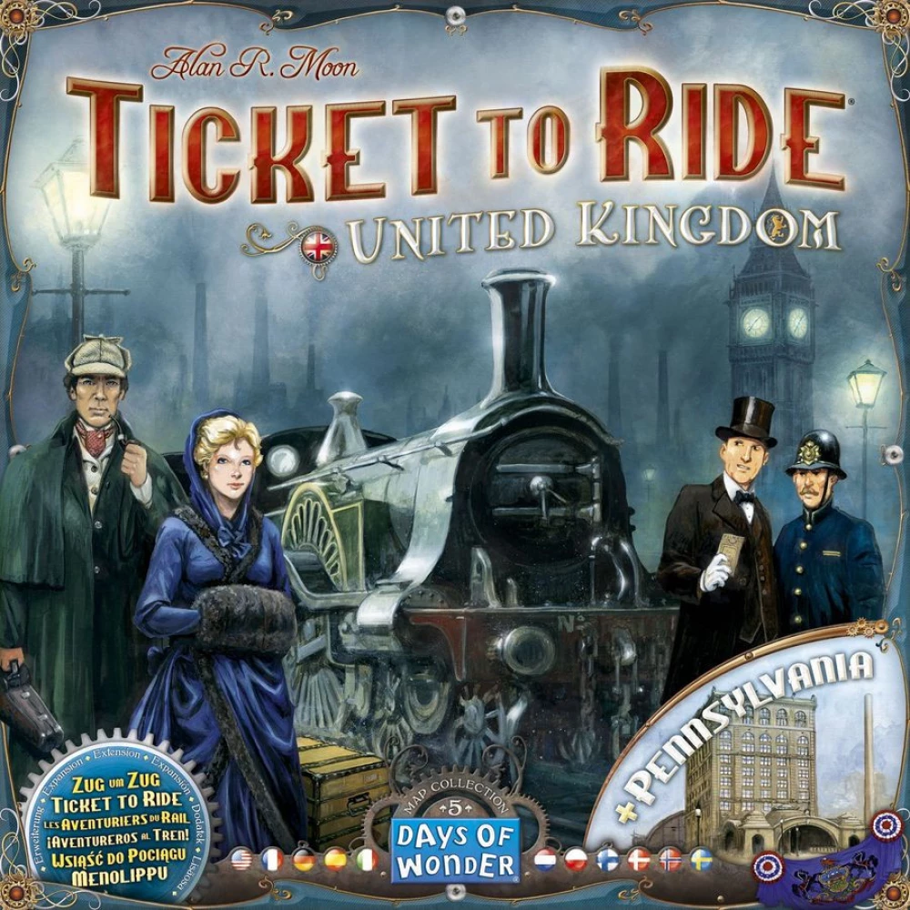 DAYS OF WONDER Ticket To Ride Map Collection: 5 United Kingdom & Pennsylvania társasjáték kiegészítő angol változat