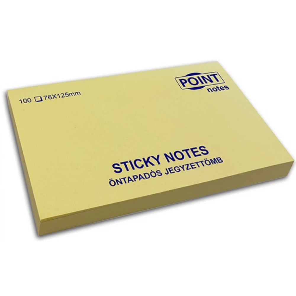 3M POSTIT POINT 76x125mm self adhesive 100 flat pad yellow