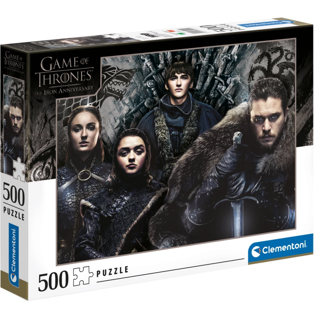CLEMENTONI Puzzle játék 500 darabos Trónok harca Stark család csoportkép