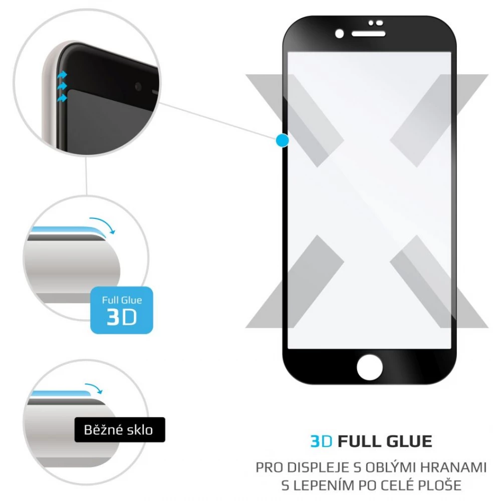 FIXED 3D Full Cover screen protector iPhone 6/6s/7/8/SE (2020) crno