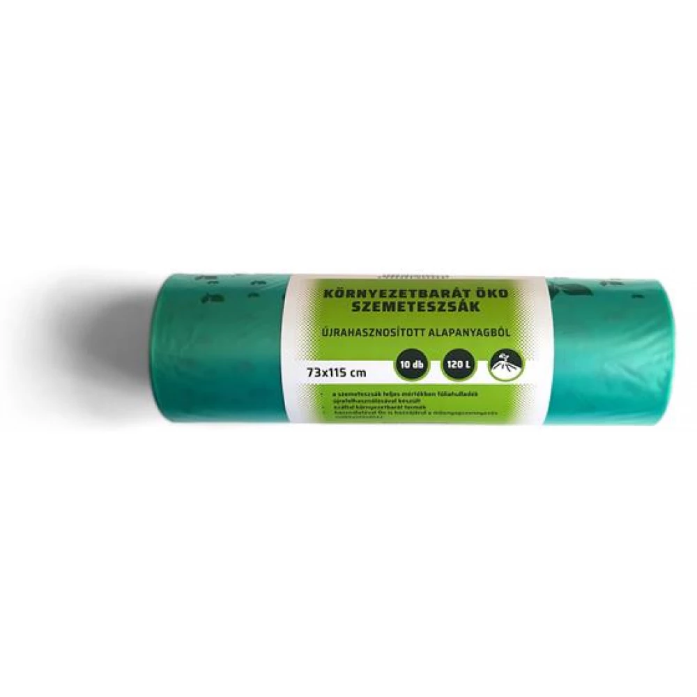 Szemeteszsák öko 73x115x1.15 cm 120 l 10 pcs green