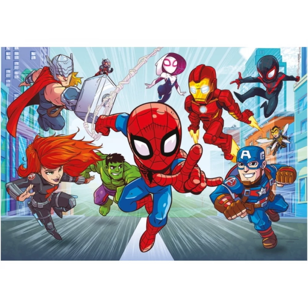 CLEMENTONI Puzzle game 104 pieces HappyColor Double Face Marvel ...