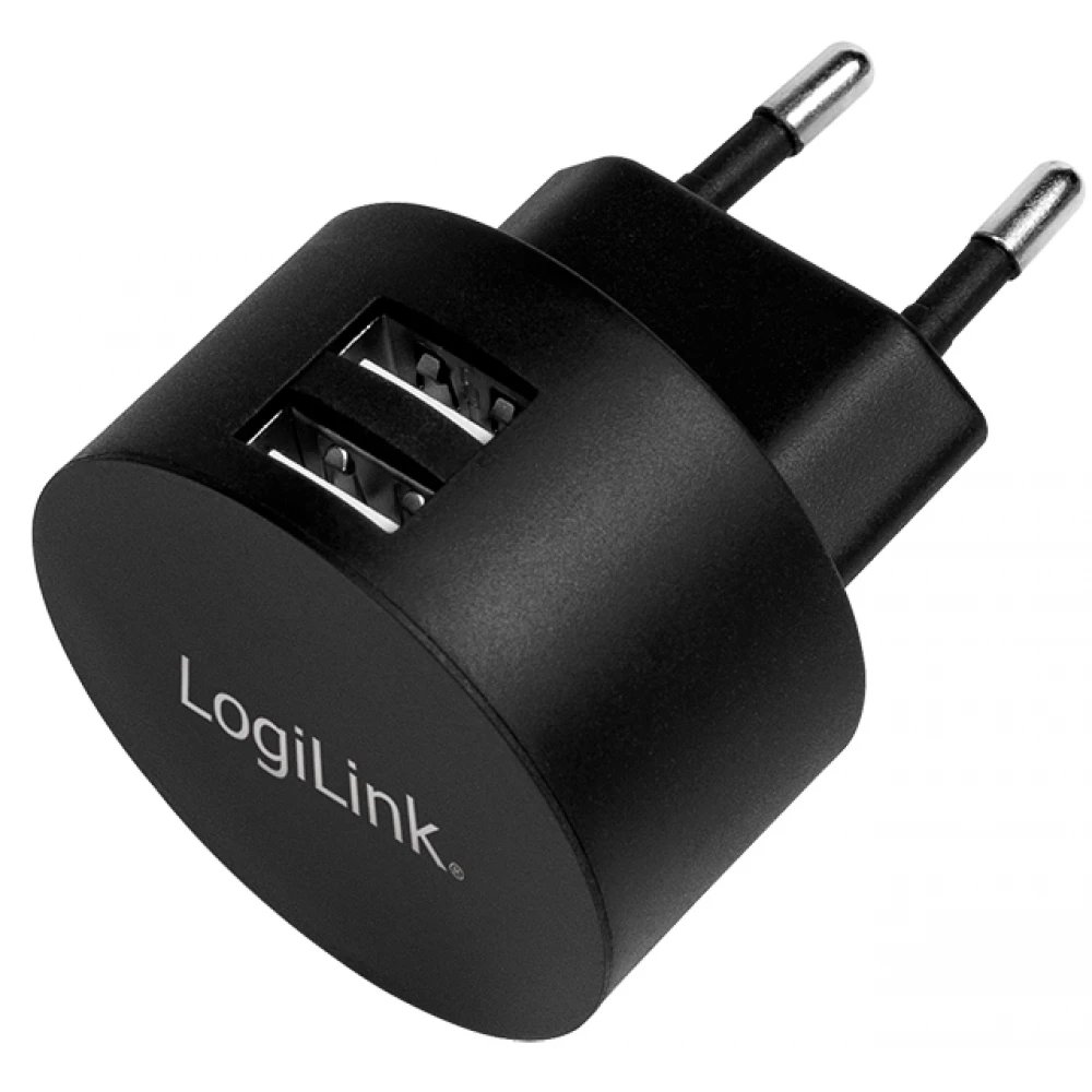 LOGILINK USB socket adapter 2x USB-port for Fast Charging 10.5W black