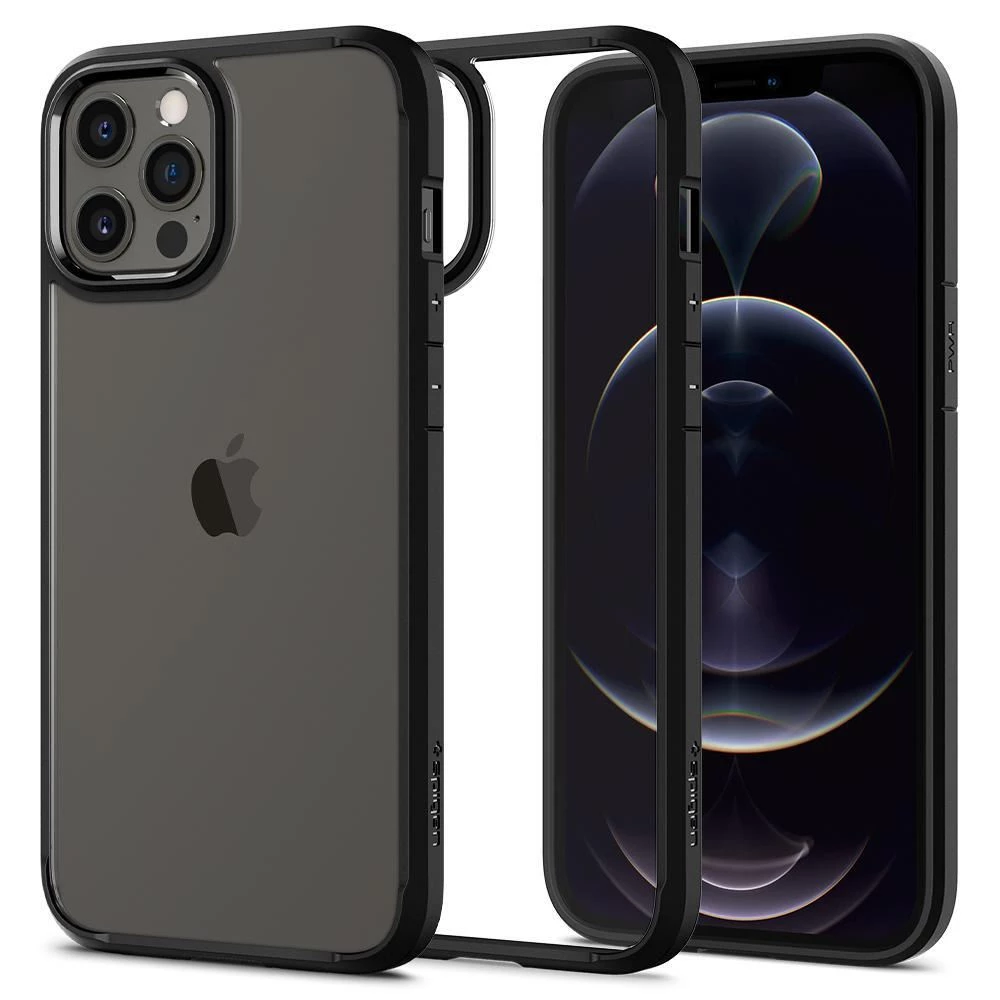 SPIGEN Ultra Hybrid Hülle iPhone 12/12 Pro Transparentes Schwarz