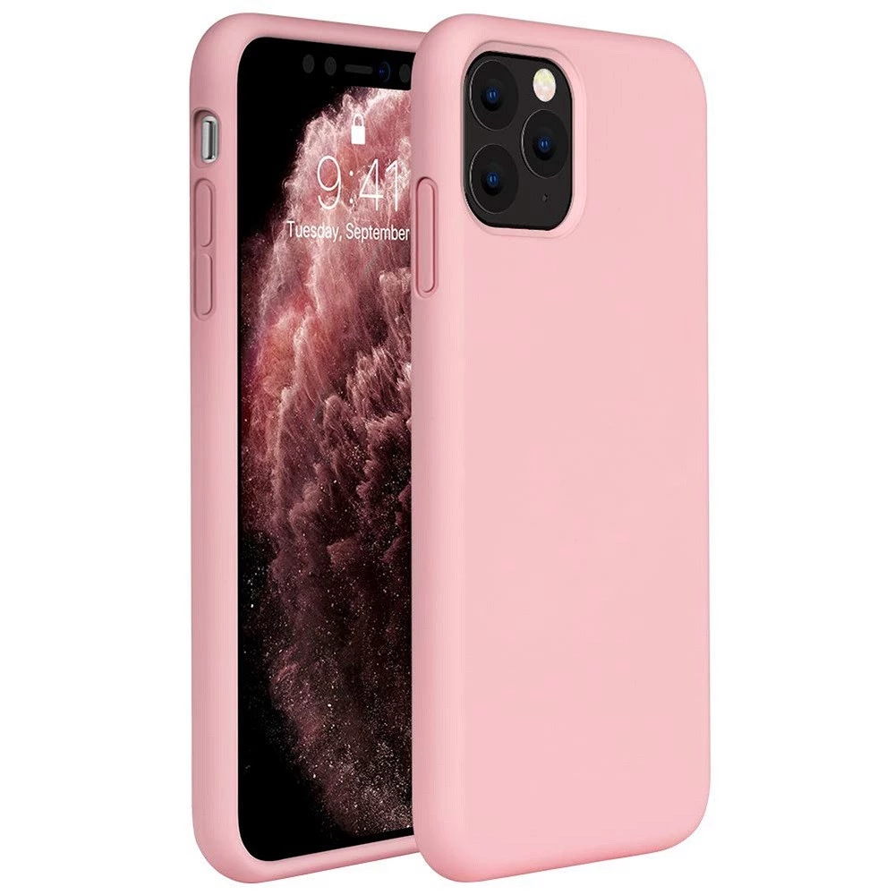 WOOZE Liquid Silica Gel Silizium Hülle Samsung Galaxy A12/M12 Rosa
