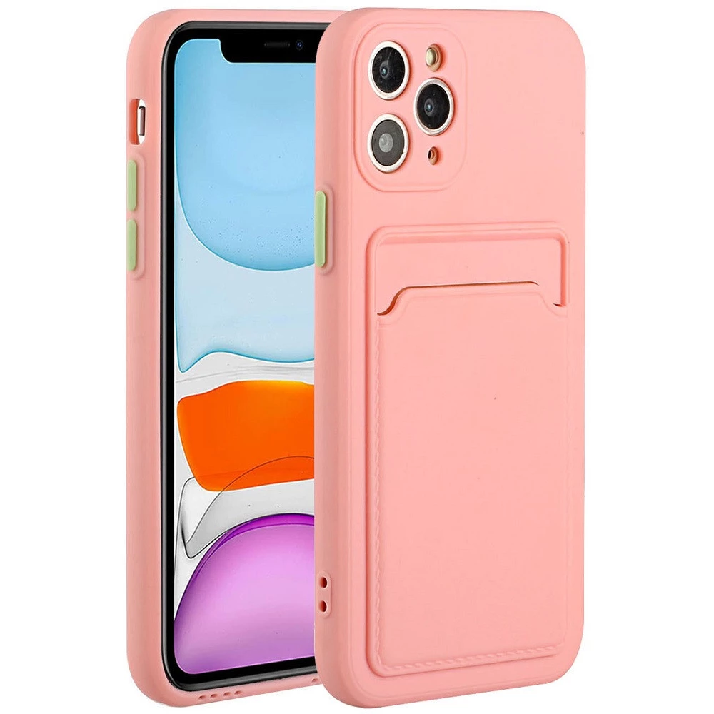 WOOZE Card Slot Silizium Hülle Karte Halter Samsung Galaxy S22 Plus 5G Rosa