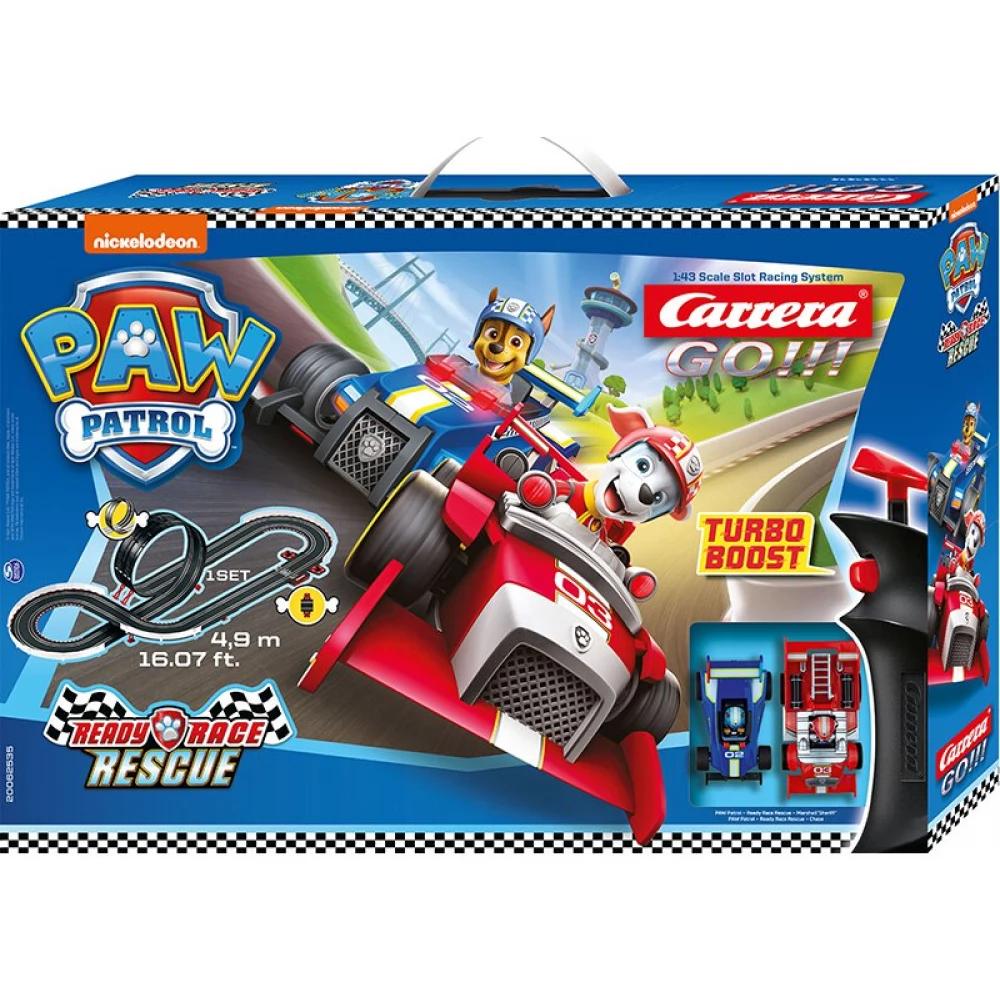 CARRERA-TOYS GO!!! Paw patrol court - Ready Race Rescue set turbo üzemmóddal 62535