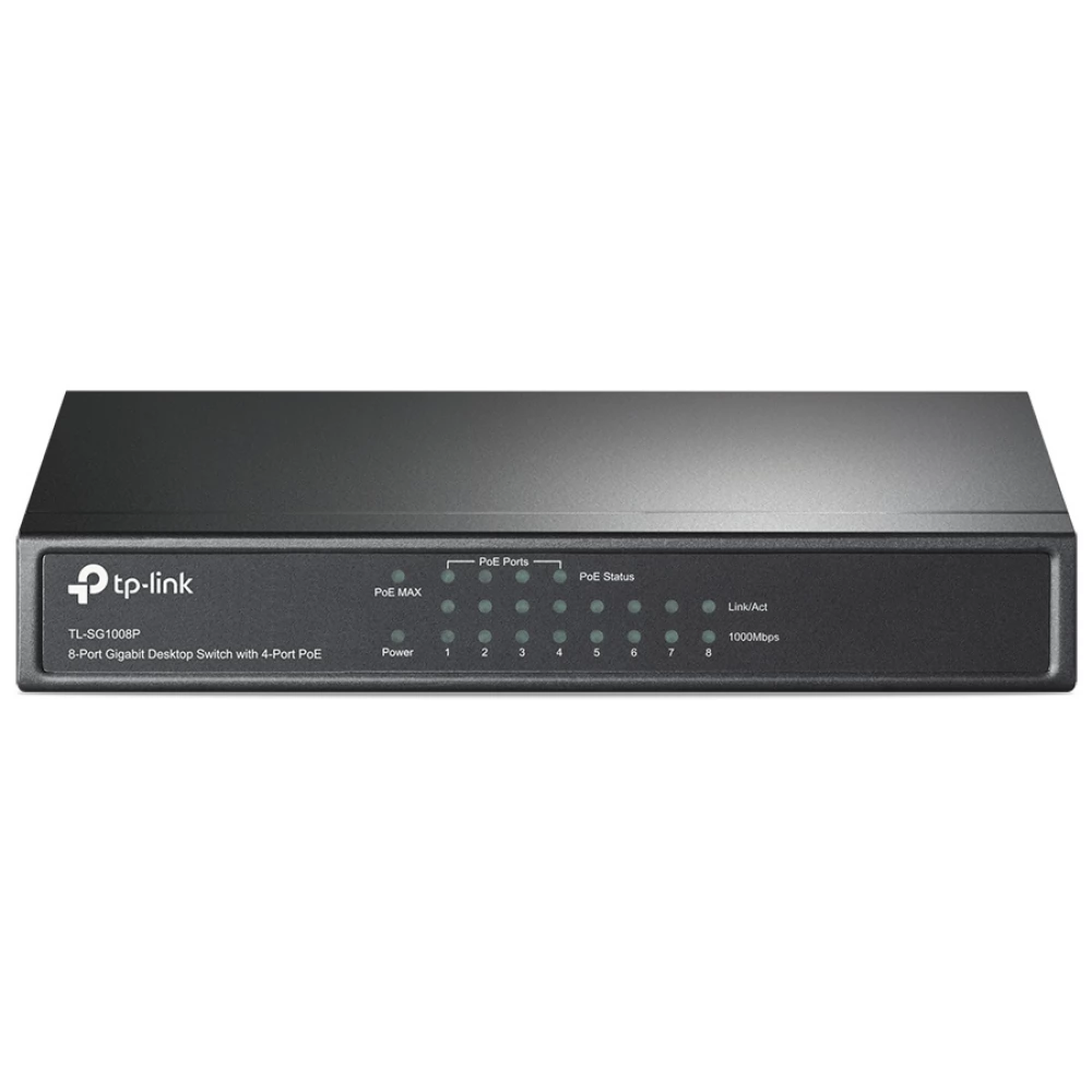 TP-LINK TL-SG1008P 8 portos gigabites asztali switch 4 PoE porttal