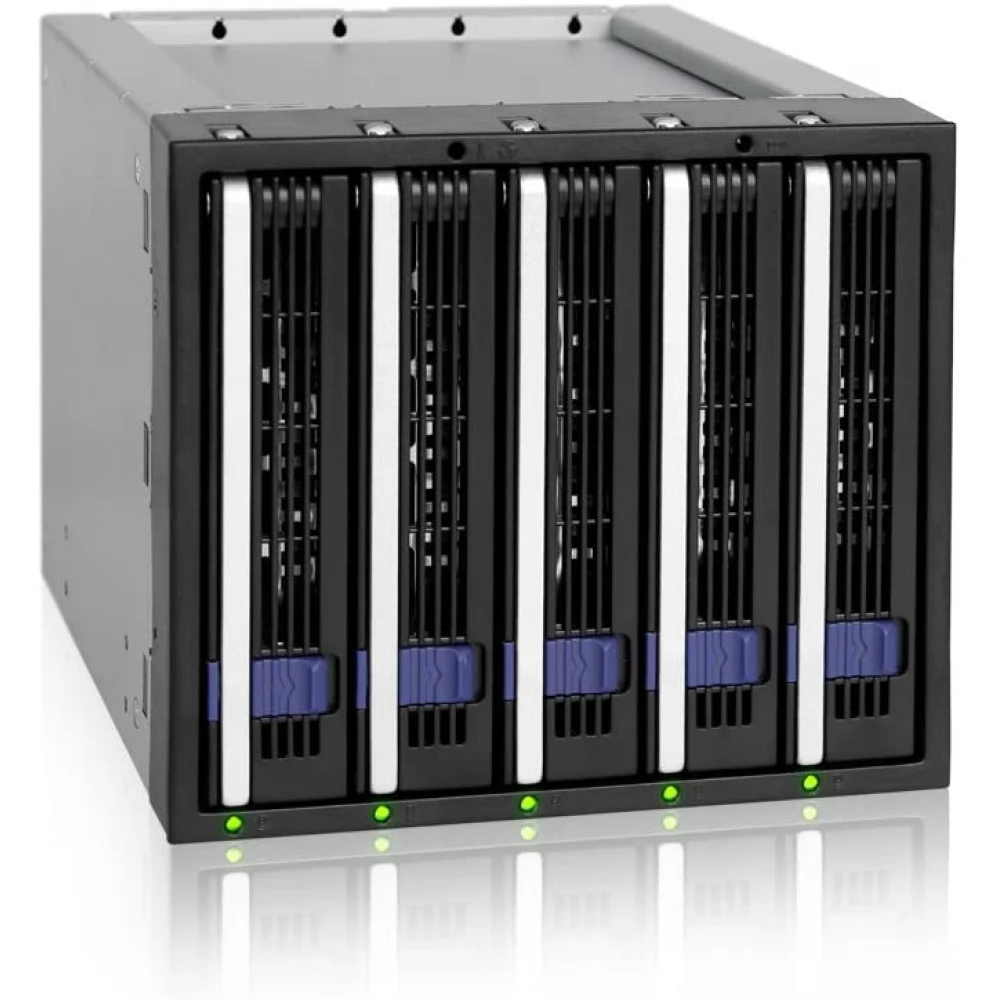 ICYDOCK MB155SP-B - 5 Bay EZ-Tray 3.5" SATA Hard Drive Hot-Swap Backplane Cage in 3x External 5.25" Bay