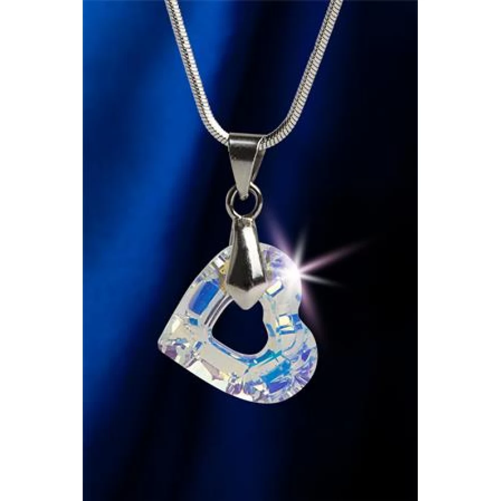 ART CRYSTELLA Heart shape white színjátszós necklace Swarovski kristállyal 17mm