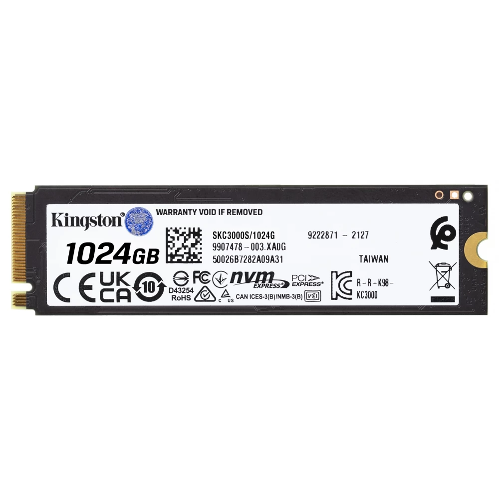 KINGSTON 1TB KC3000 M.2 PCIe M.2 2280 SKC3000S/1024G - iPoncomp.com