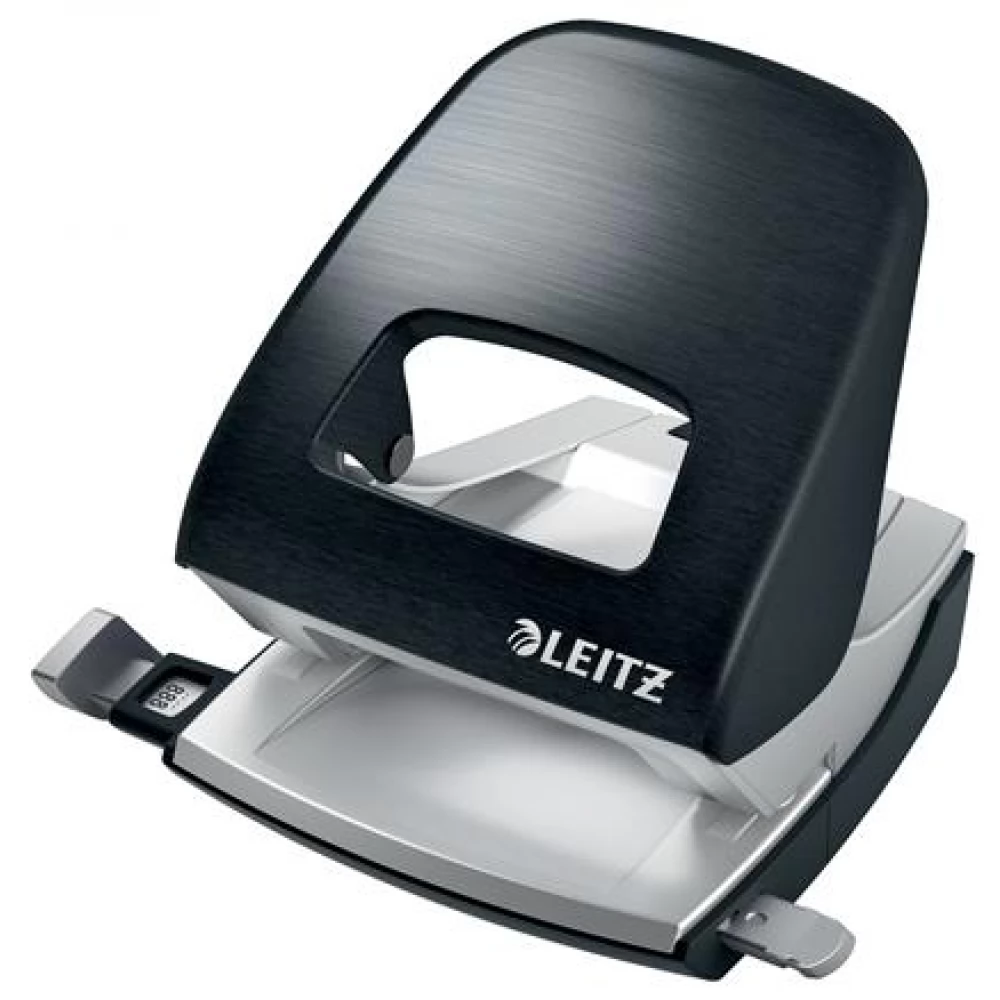 LEITZ Lyukasztó kétlyukú 30 lap fém Nexxt Style szaténfekete