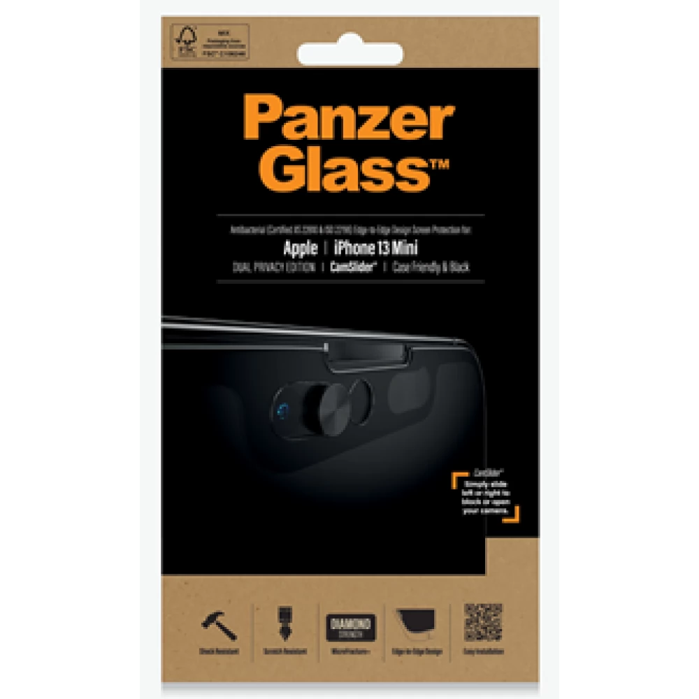 PANZERGLASS Screen Protector CamSlider Privacy iPhone 13 Mini black
